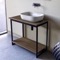 Console Sink Vanity With Ceramic Vessel Sink and Natural Brown Oak Shelf, 35